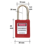 Cadeado de Bloqueio NR10 e NR12 Haste em nylon Inox 38mm BD-G15 - Imagem 2