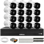 Kit 16 Câmeras Intelbras VHL 1220 B G2 HDCVI LITE Bullet Full HD 1080p Visão Noturna 20m IP66 + Dvr Intelbras MHDX 3116-C 16 Canais